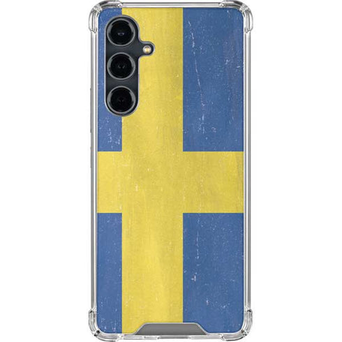 Sweden Flag Distressed Galaxy S23 FE Clear Case